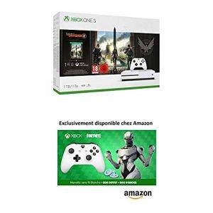 Image : Xbox One S 1 To + Tom Clancy's The Division 2 + Manette Blanche + Tenue Fortnite + 500 V-Bucks