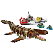 LEGO 76974 Le bateau en mission et le mosasaure en briques Jurassic World