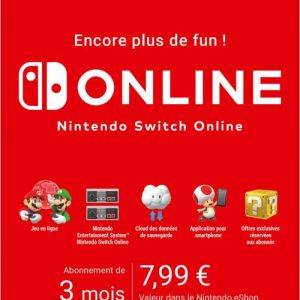 Image : 3 mois d'abonnement Nintendo Switch Online