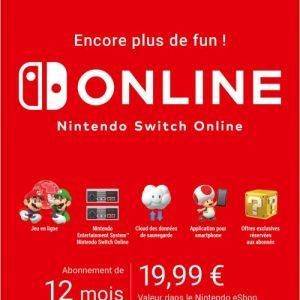 Image : 12 mois d' abonnement Nintendo Switch Online