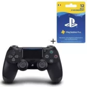 Pack Manette DualShock 4 Noire V2 + Abonnement PlayStation Plus 12 Mois SONY