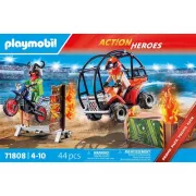 Playmobil 71808 Duo de cascadeurs avec quad et moto