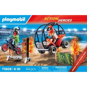 Image : Playmobil 71808 Duo de cascadeurs avec quad et moto