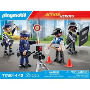 Image : Playmobil Action Heroes 71730 Set métiers de la police 4 policiers