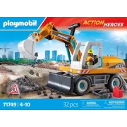 Playmobil Action Heroes 71749 Pelleteuse mécanique et ouvrier