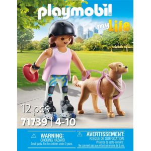 Image : Playmobil My Life 71739 Jeune fille rolleuse avec Retriever