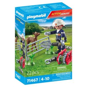 Image : Playmobil Action Heroes 71467 Pompier avec faon à sauver