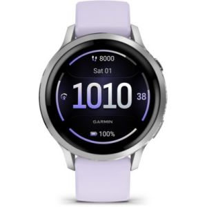 Image : GARMIN Venu 4 Gris/Silver Silicone Pervenche 41mm Montre sport