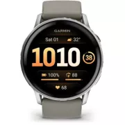 GARMIN Venu 4 Noir/Silver Silicone Gris 45mm
