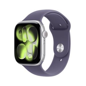 Image : Apple Watch Series 11 GPS 46mm Argent / Brume Violette - S/M - MEV94ZR/A
