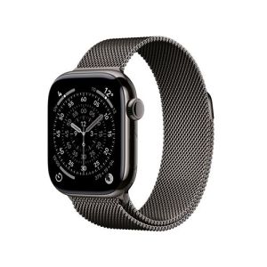 Image : Apple Watch Series 11 GPS + Cellular 42mm Titane Ardoise / Milanais Noir - MF8U4ZR/A