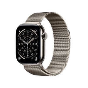 Image : Apple Watch Series 11 GPS + Cellular 42mm Titane Naturel / Milanais Naturel - MF8P4ZR/A