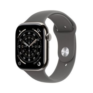 Image : Apple Watch Series 11 GPS + Cellular 42mm Titane Naturel / Gris Minéral S/M - MF8M4ZR/A