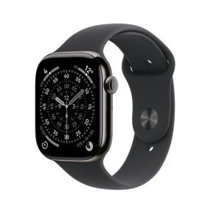 Image : Apple Watch Series 11 GPS + Cellular 42mm Titane Ardoise / Noir S/M - MF8R4ZR/A