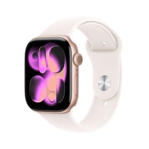Image : Apple Watch Series 11 GPS + Cellular 46mm Aluminium Or Rose/ Rose Tendre S/M - MFCG4ZR/A