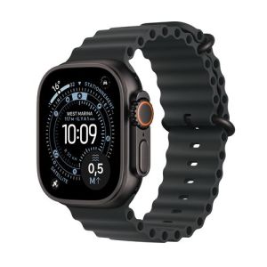 Image : Apple Watch Ultra 3 GPS + Cellular 49mm Titane Noir / Océan noir - MF0J4QF/A