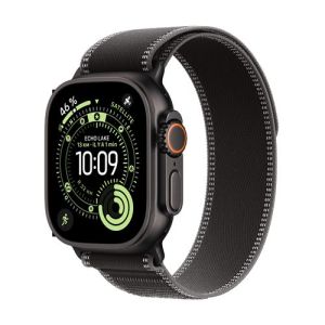 Image : Apple Watch Ultra 3 GPS + Cellular 49mm Boitier en Titane Noir avec Boucle Trail noir/charbon S/M - MF1D4QF/A