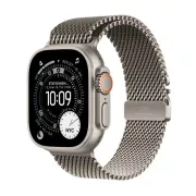 Apple Watch Ultra 3 GPS + Cellular 49mm Titane Naturel / Milanais en titane naturel Medium - MEWY4QF/A