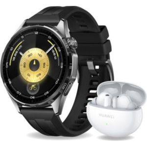 Image : HUAWEI Watch GT6 46mm Noir + FreeBuds 6I Blanc