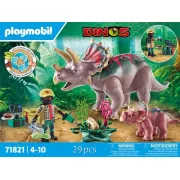Playmobil Dinos 71821 Tricératops avec bébé et explorateur