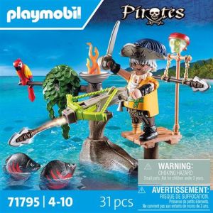 Image : Playmobil Pirates 71795 Pirate avec arbalète et poissons à viser