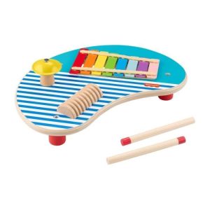 Image : Table musicale en bois avec instruments de percussion FISHER PRICE