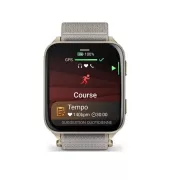 Garmin Venu X1 46 mm Bluetooth Titane Soft Gold avec bracelet nylon ComfortFit Lin - Montre connectée