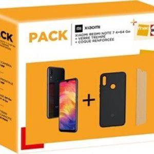 Image : Xiaomi Note 7 64Go Noir + Protection ecran + Coque