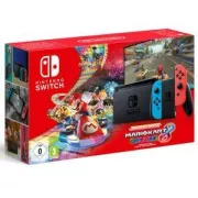Pack Nintendo Switch Neon Rouge et Bleu + Code de telechargement Jeu Mario Kart 8 Deluxe