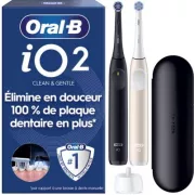 ORAL-B iO2 Duo Noir et Rose - Brosse à dents électrique
