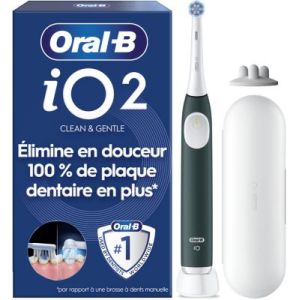 Image : ORAL-B iO2 Series Vert Fôret + étui de voyage - Brosse à dents électrique