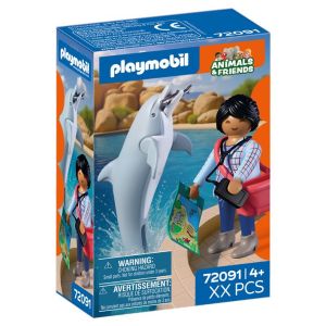 Image : Playmobil 72091 Zoo : Dauphin et visiteur -  Animals and Friends