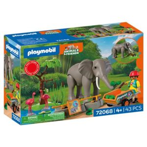 Image : Playmobil  Promo Pack 72068 Eléphants et soigneur animalier - Animals and Friends