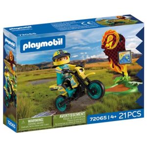 Image : Playmobil Motocross Rider & Accessoires - 72065