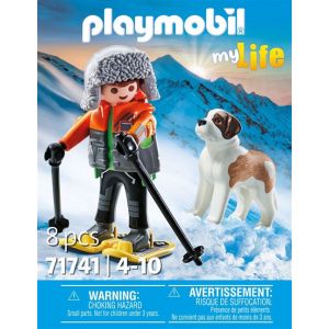 Image : Playmobil 71741 Garçon en raquettes avec Saint-Bernard - My Life