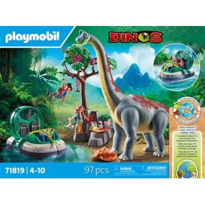 Image : Playmobil 71819 Brachiosaure  explorateurs  aéroglisseur - Dinos