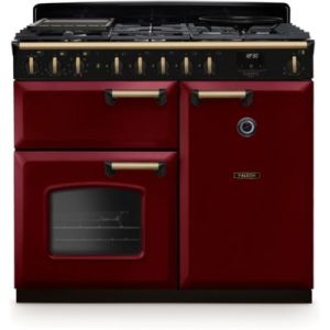 Image : FALCON NGC TAB GAZ 100 CM BORDEAUX LAITON - Piano de cuisson gaz