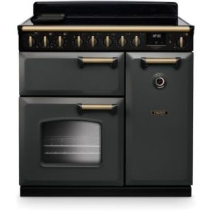 Image : FALCON NGC TAB IND 90 CM ARDOISE LAITON ANTIQUE - Piano de cuisson induction