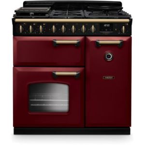 Image : FALCON NGC TAB GAZ 90 CM BORDEAUX LAITON - Piano de cuisson gaz