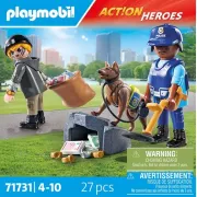 Playmobil 71731 Policier chien de recherche et voleur - Action Heroes