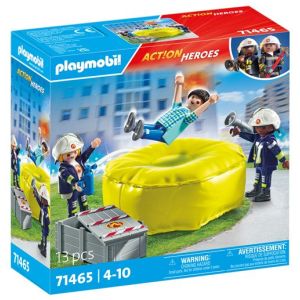 Image : Playmobil 71465 Pompiers avec coussin de sauvetage - Action Heroes