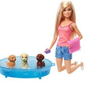 Image : Barbie Fashionistas Blonde avec Robe Rayee Noire et Blanche