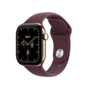 Image : Apple Watch Series 12 GPS + Cellular 42 mm Or radieux / Bordeaux - S/M - MJGJ4ZR/A