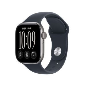 Image : Apple Watch Series 12 GPS 46 mm Gris sidéral / Bleu marine - M/L - MJEJ4ZR/A