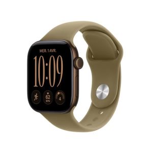 Image : Apple Watch Series 12 GPS + Cellular 46 mm Bronze foncé / Olive - S/M - MJGD4ZR/A