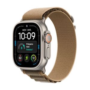 Image : Apple Watch Ultra 4 GPS + Cellular 49 mm titane Naturel / Alpine Désert - S - MJAE4QF/A
