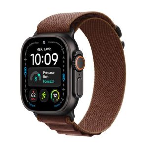 Image : Apple Watch Ultra 4 GPS + Cellular 49 mm titane Noir / Alpine Bordeaux - S - MJC04QF/A