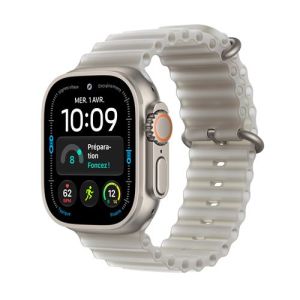 Image : Apple Watch Ultra 4 GPS + Cellular 49 mm titane Naturel / Gris translucide - MJAD4QF/A