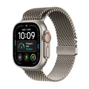 Image : Apple Watch Ultra 4 GPS + Cellular 49 mm titane Naturel - M - MJA94QF/A