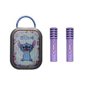 Image : LEXIBOOK Karaoke Bluetooth Stitch avec 2 micros sans fil